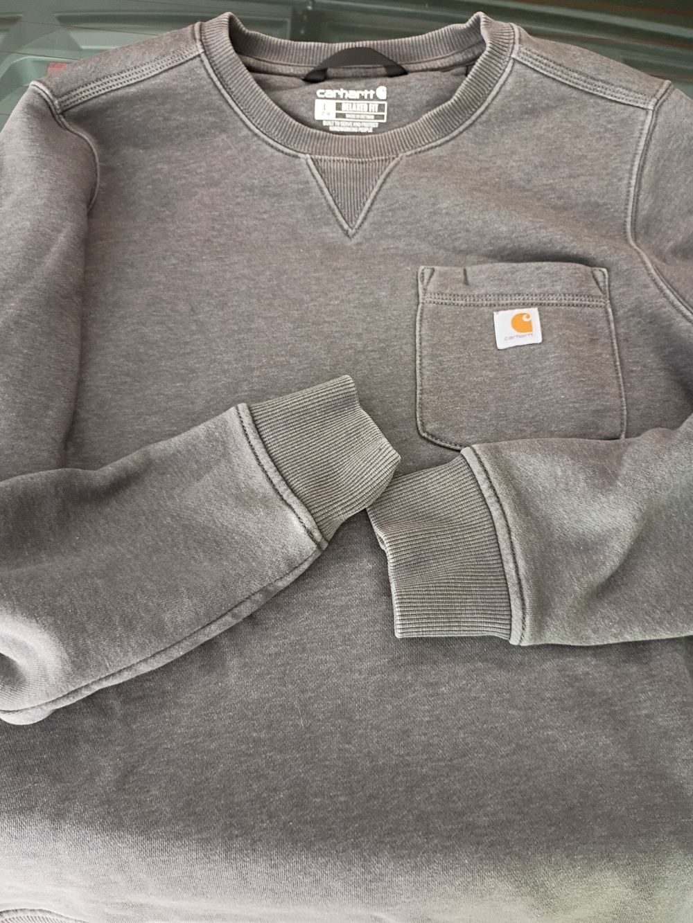 Carhartt Relaxed Fit Crewneck Sweatshirt in Dark Gray